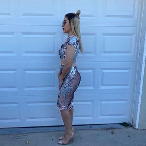 Skirt sequin set